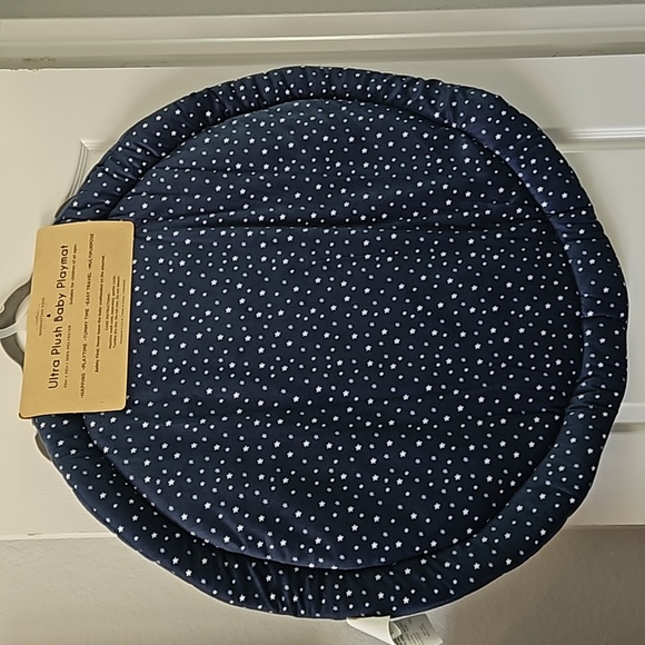Manhattan Kids Ultra Plush Navy Blue Space Themed Baby Playmat - Picture 4 of 5